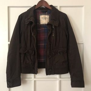 Abercrombie and Fitch Brown Cargo Jacket w/hood
